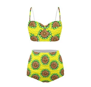 African Print 2pc Swimwear | Ankara Print Bikini Set | Tribal Beach wear Set - Ebinabor