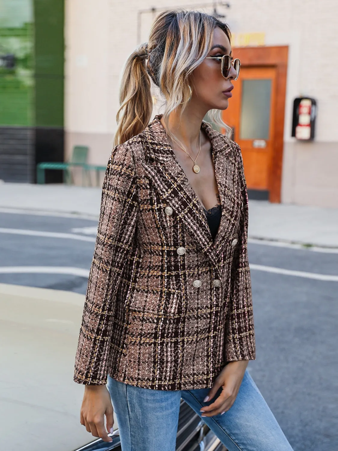 aid Lapel Collar Blazer