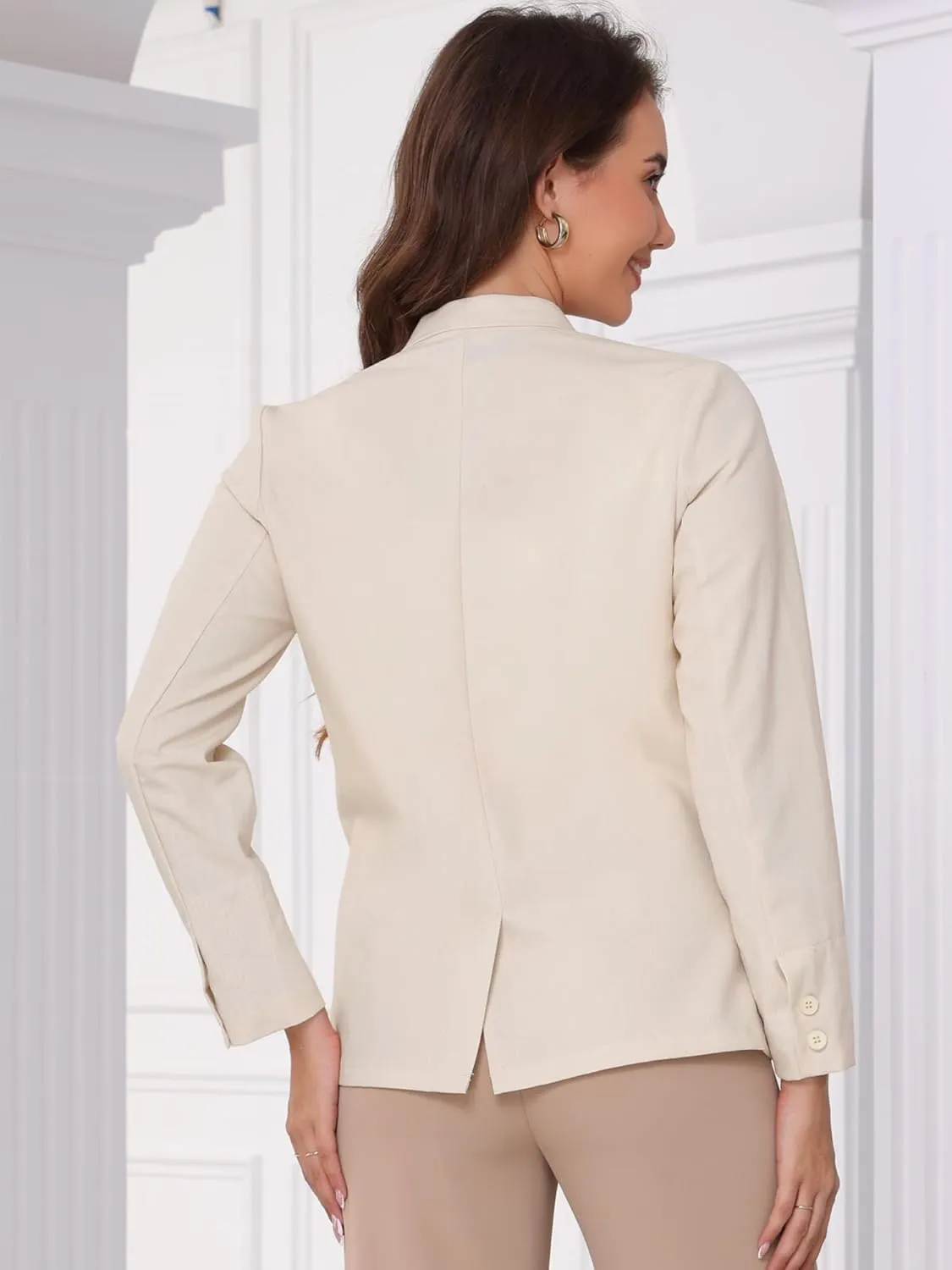 Allegra K Blazer for Women Casual Long Sleeve Lightweight Spring Summer 2025 Work Business Linen Blazers Jackets