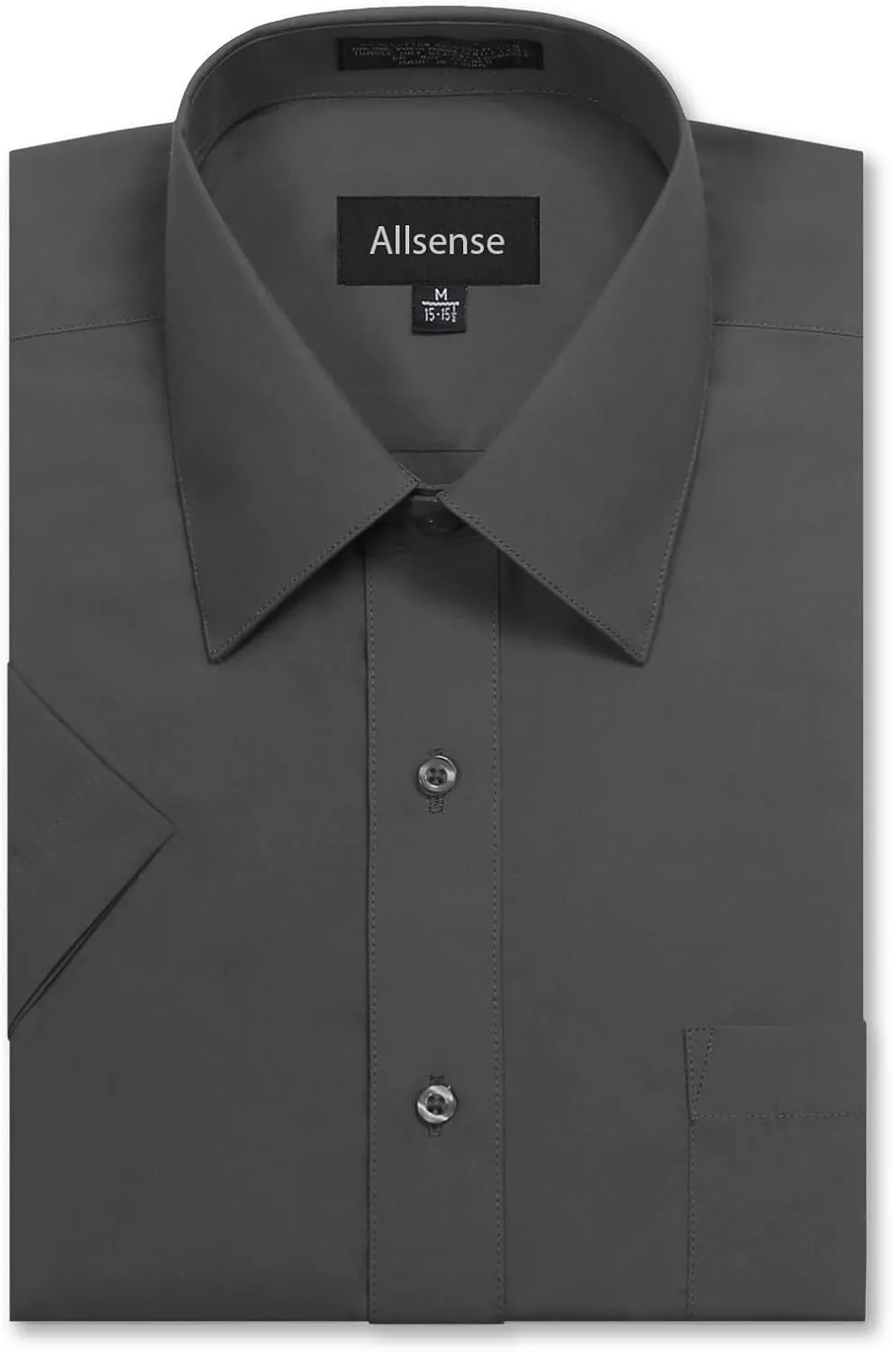 Allsense Mens Regular-Fit Short-Sleeve Dress Shirt