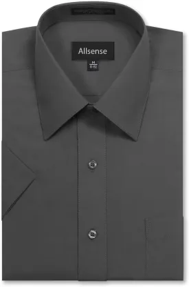 Allsense Mens Regular-Fit Short-Sleeve Dress Shirt