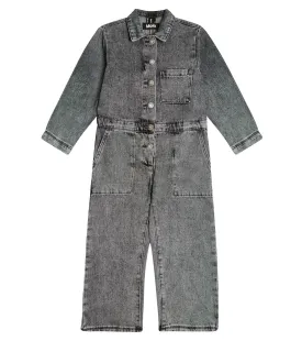 Angie Molo denim overalls, gray