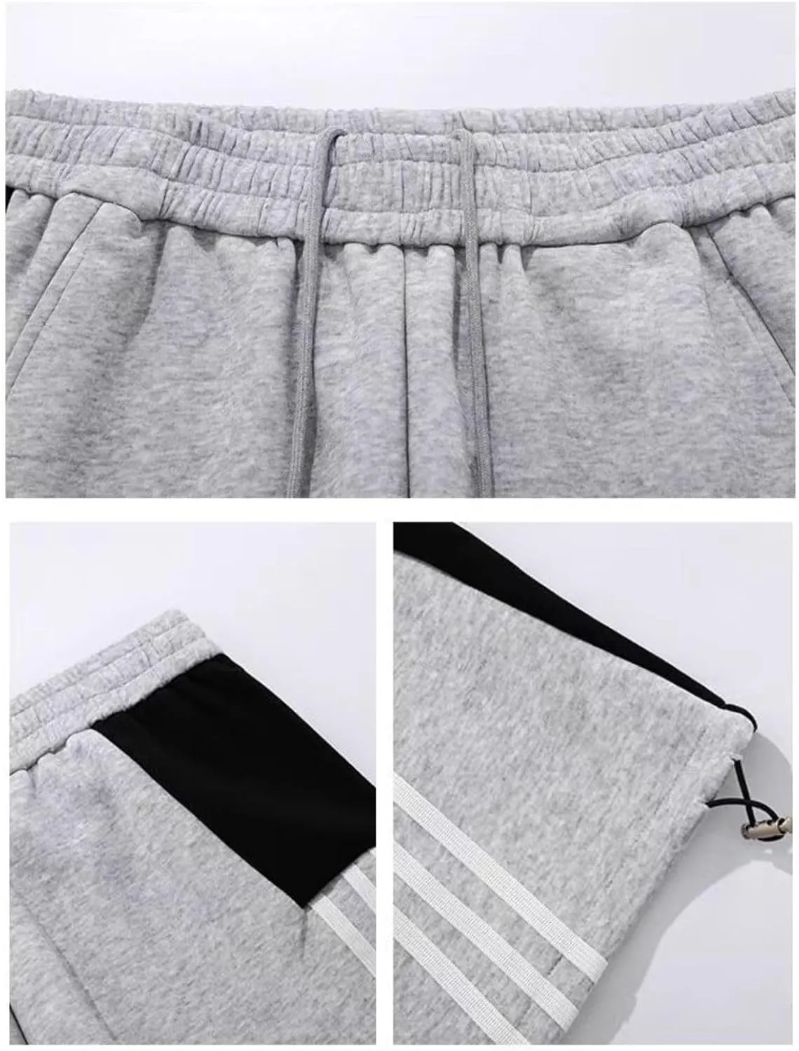 Baggy Sweatpants Men Striped Wide Leg Track Pants Women Cotton Elastic Waist Loose Fit Cargo Joggers