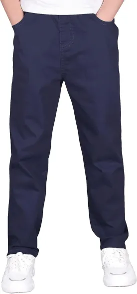 CAMLAKEE Boys' Stretch Pull on Chino Pants Kids School Uniform Yonth Twill Pants