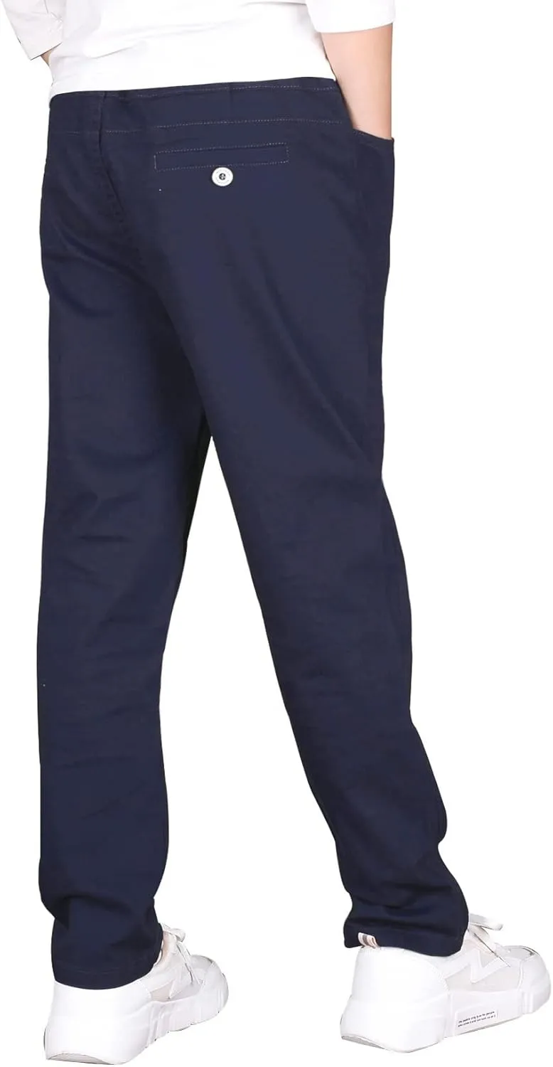 CAMLAKEE Boys' Stretch Pull on Chino Pants Kids School Uniform Yonth Twill Pants