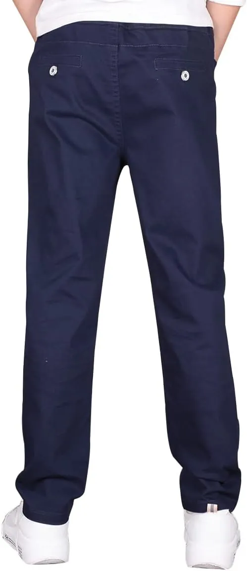 CAMLAKEE Boys' Stretch Pull on Chino Pants Kids School Uniform Yonth Twill Pants