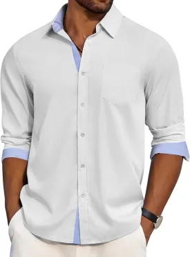 COOFANDY Men's Dress Shirt Wrinkle Free Regular Fit Stretch Long Sleeve Button Down Shirts