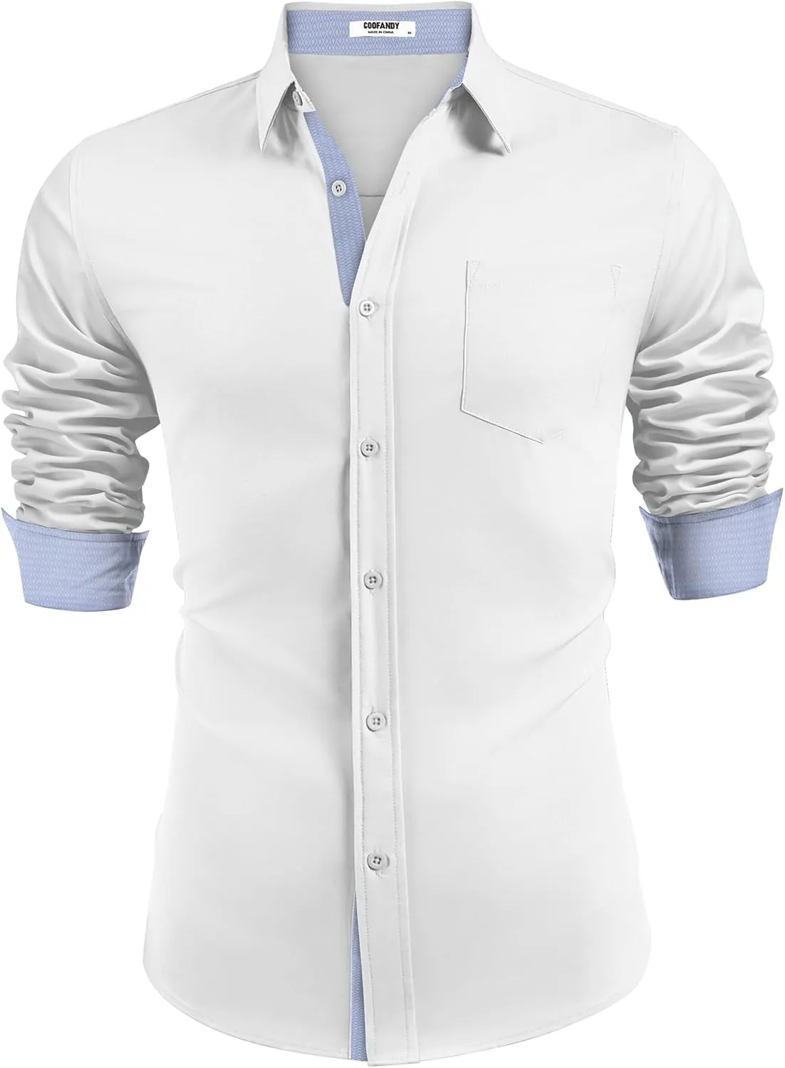 COOFANDY Men's Dress Shirt Wrinkle Free Regular Fit Stretch Long Sleeve Button Down Shirts