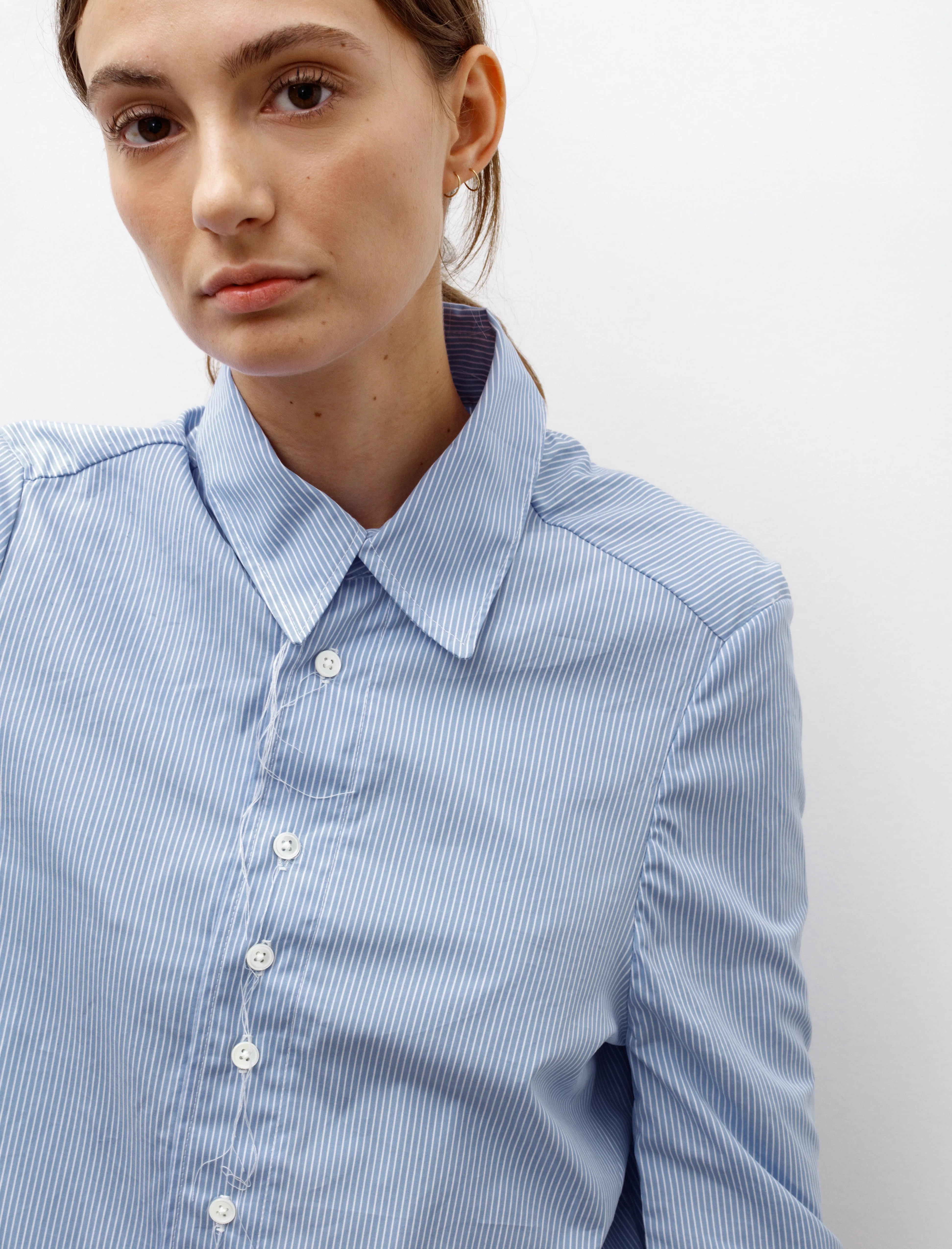 Cropped Gap Shirt Blue Stripe
