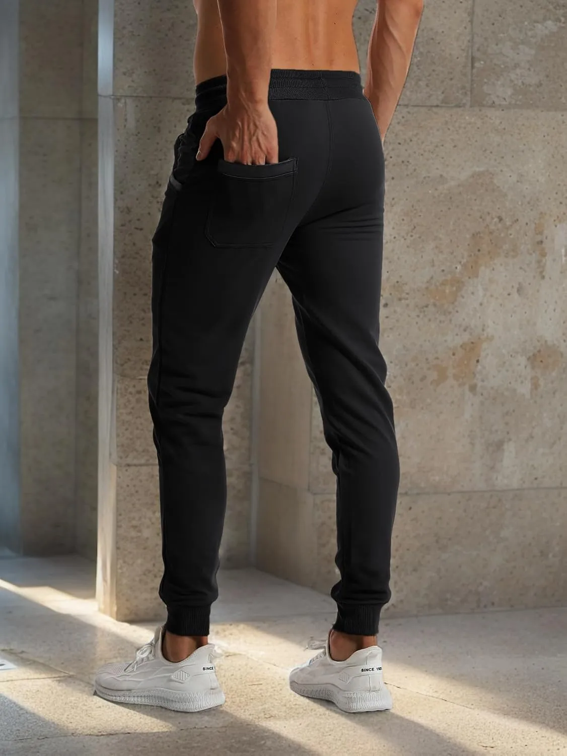 FLYFIREFLY Men's Jogger Sweatpants Gym Workout Running Pants Athletic Bottom Training Track Pants Joggers for Men