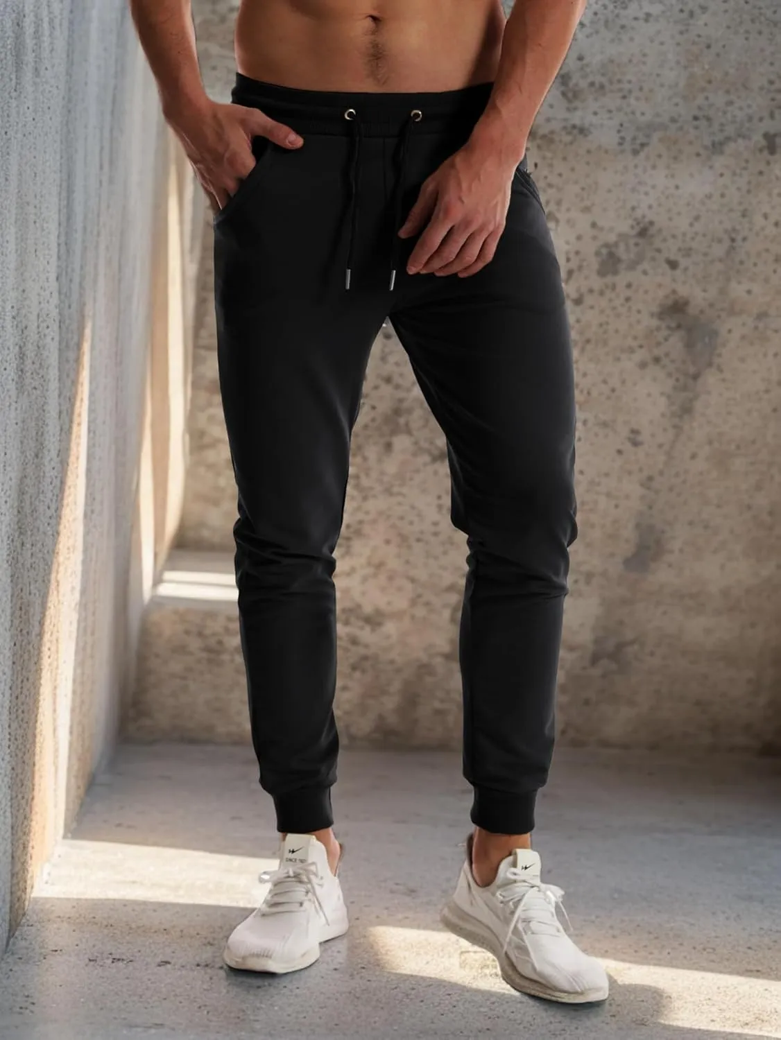 FLYFIREFLY Men's Jogger Sweatpants Gym Workout Running Pants Athletic Bottom Training Track Pants Joggers for Men