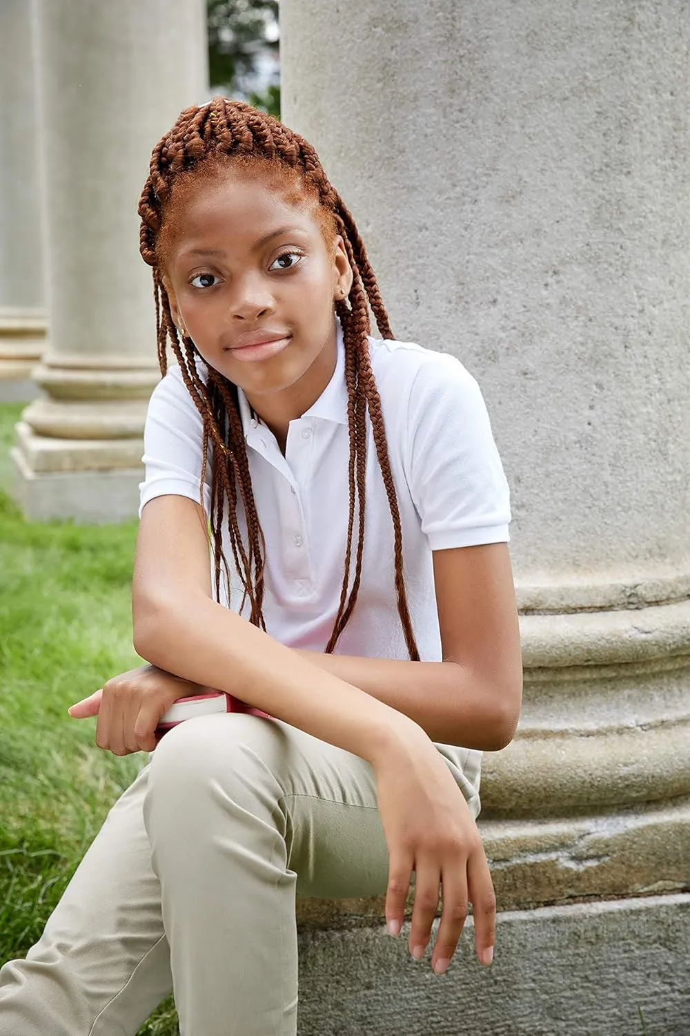 French Toast Girls' Short Sleeve Stretch Pique Polo Shirt