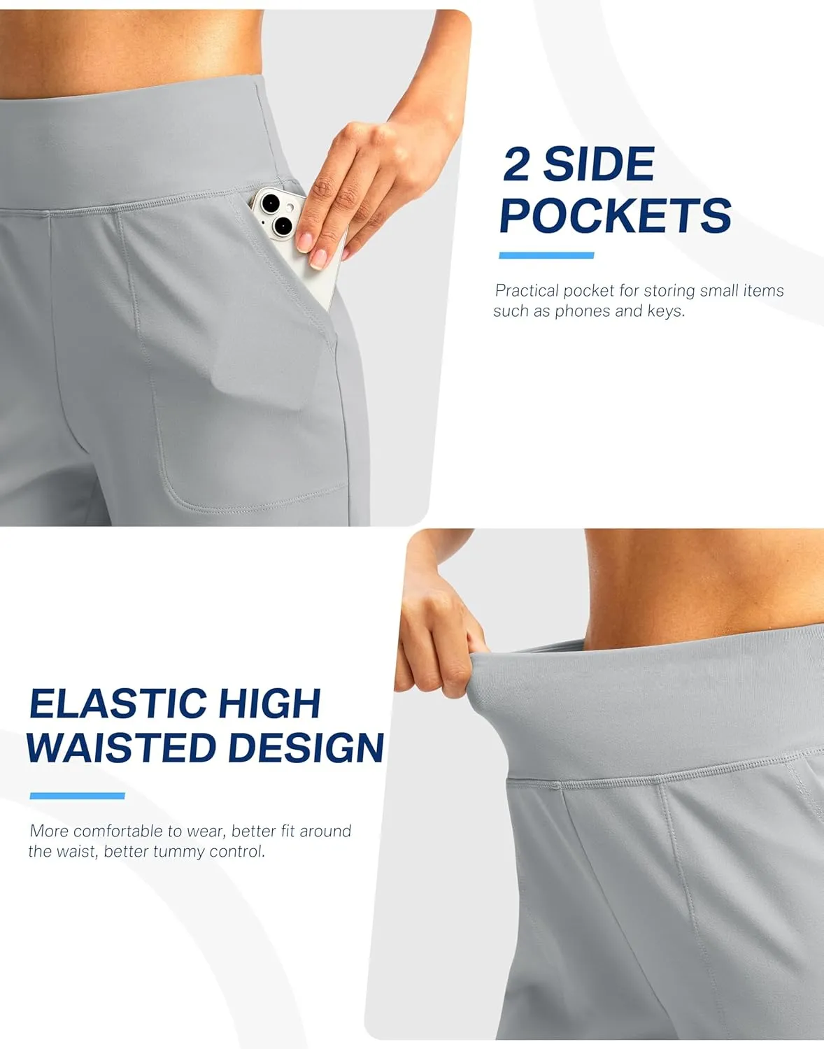 G Gradual Women's Athletic Shorts 6" High Waisted Stretchy Bermuda Shorts for Women Quick Dry Summer Casual Shorts