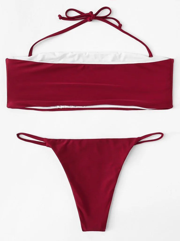 Halter Bandeau Bikini Set