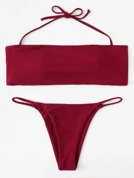 Halter Bandeau Bikini Set