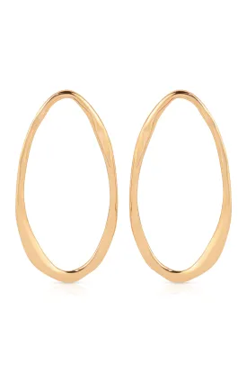 Hammered Large Oval Earrings