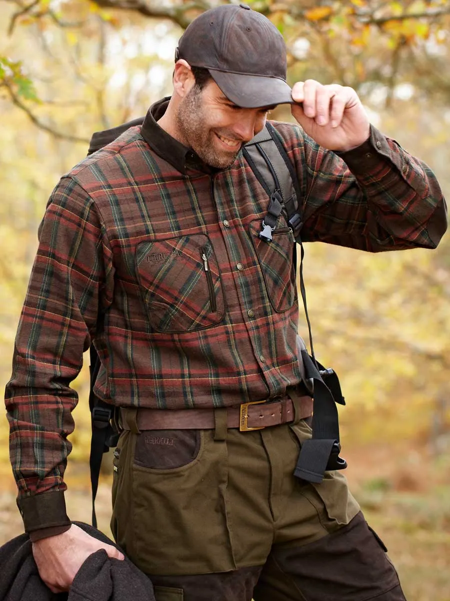 HARKILA Pajala Shirt - Mens Brushed Cotton - Red Check