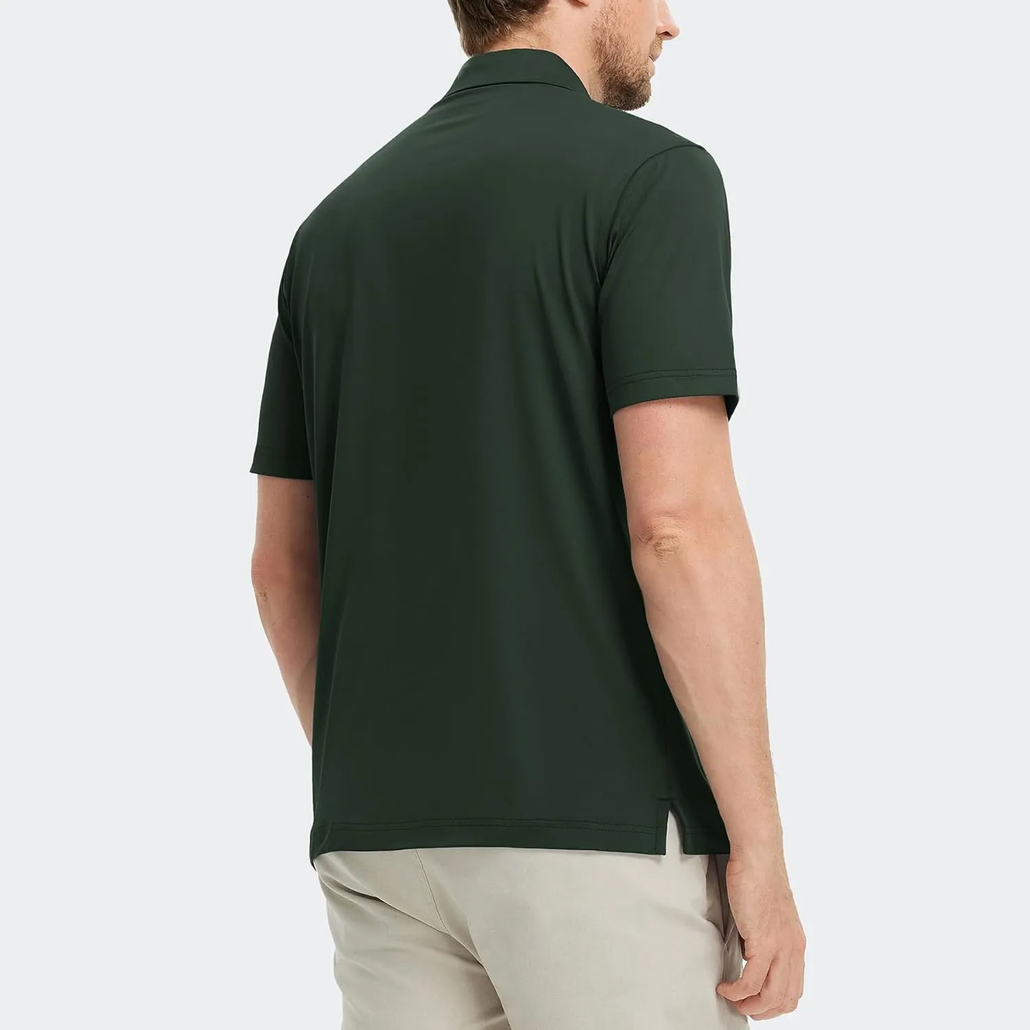 M MAELREG Golf Shirts for Men Dry Fit Moisture Wicking Performance Solid Collared Casual Mens Polo Shirts Short Sleeve