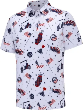 Men's Golf Polo Shirts Short Sleeve Performance Moisture Wicking Quick Dry Golf Shirts for Men