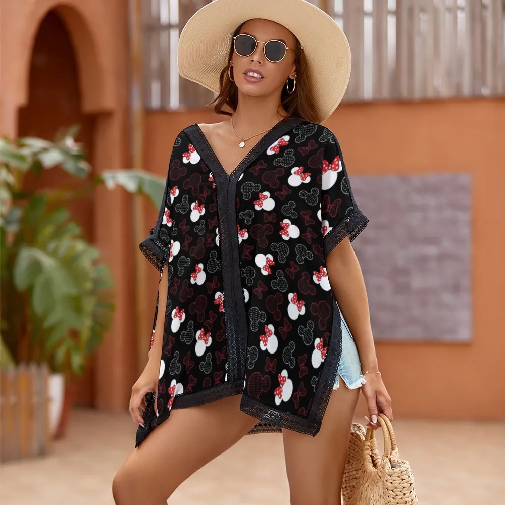 Mickey And Minnie Dots Women's Swimsuit Cover Up