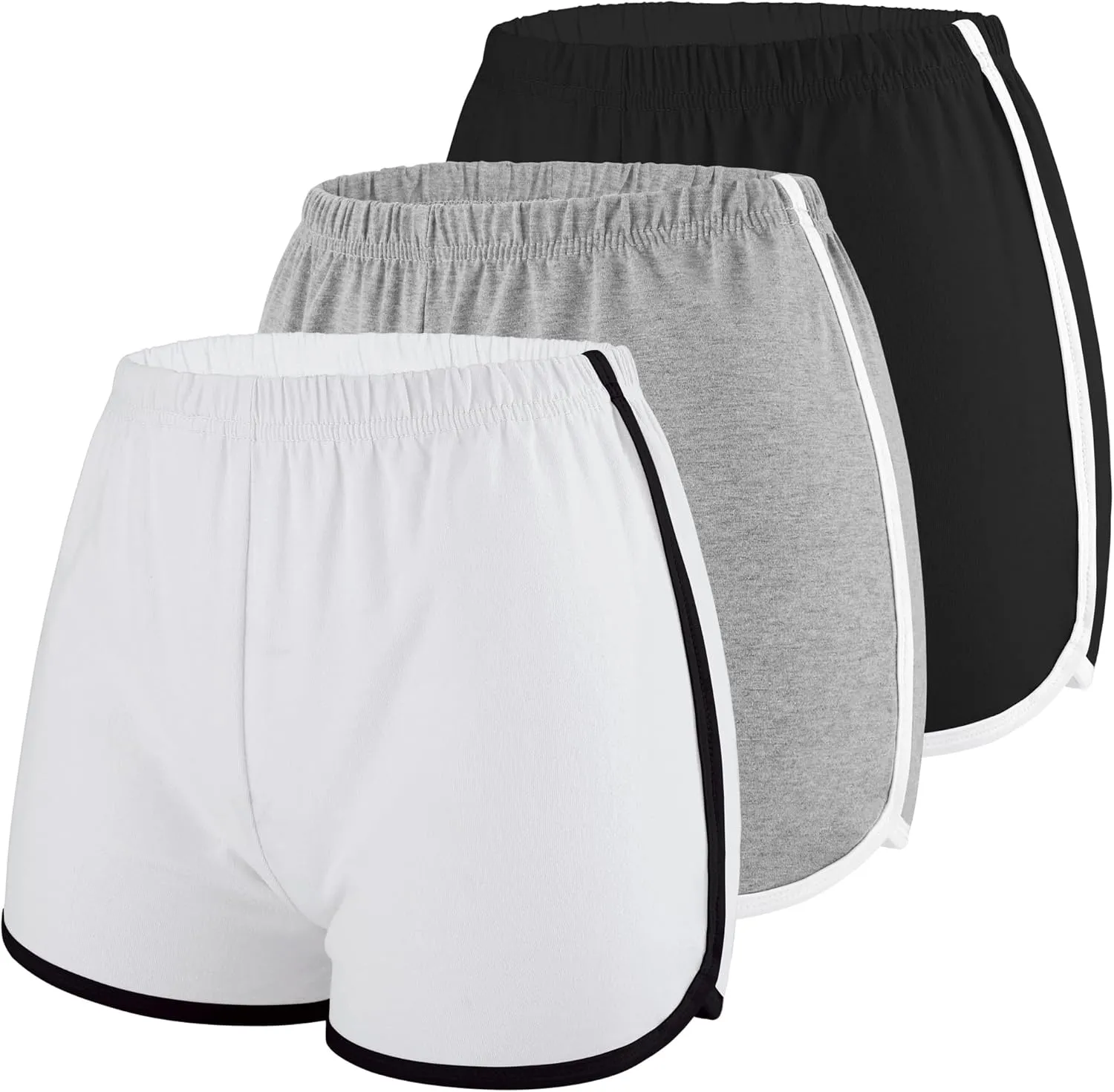 Motarto 3 Pack Women Cotton Sports Shorts Athletic Shorts Yoga Dance Summer Short Pants