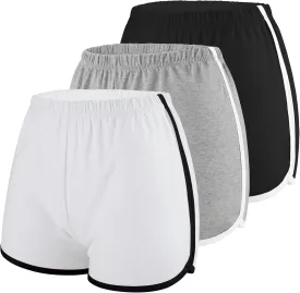Motarto 3 Pack Women Cotton Sports Shorts Athletic Shorts Yoga Dance Summer Short Pants