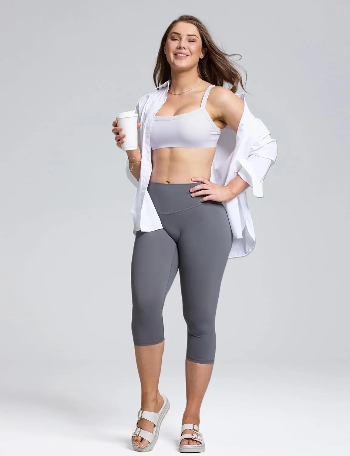 Olmlmt No Front Seam Workout Leggings for Women Tummy Control Butt Lifting Leggings Buttery Soft Gym Yoga Pants