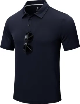 Rdruko Men's Golf Polo Shirt Short Sleeve Moisture Wicking Shirts Collared Outdoor UPF 50  Pique Jersey Shirts