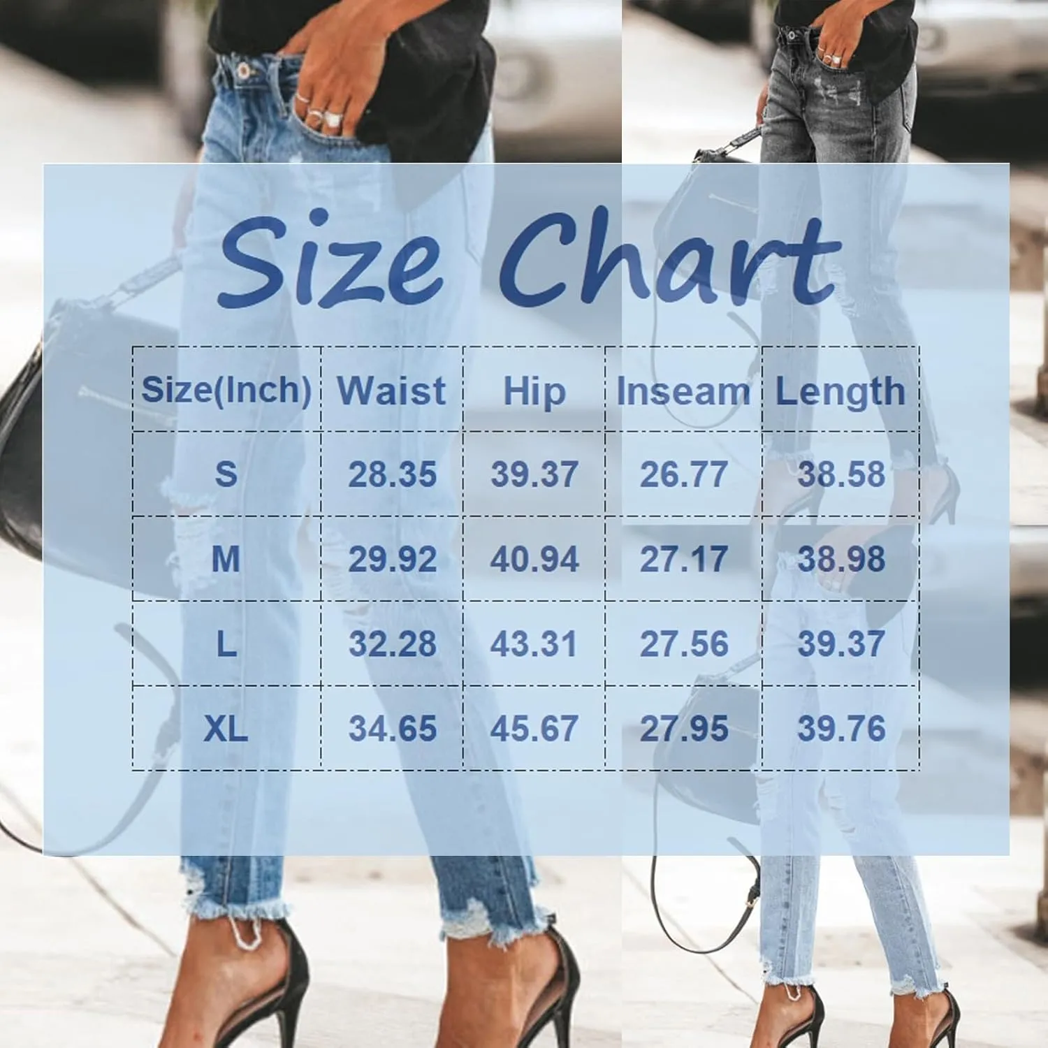 Ripped Straight Leg Jeans for Women Mid Rise Ladies Relaxed Fit Distressed Jeans Ankle Pants with Pocketgs