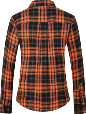SSLR Flannel Shirts Womens Long Sleeve Button Down Plaid Shirts Casual