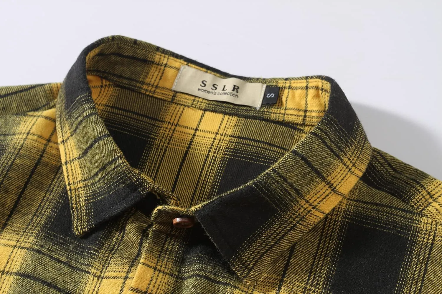 SSLR Flannel Shirts Womens Long Sleeve Button Down Plaid Shirts Casual