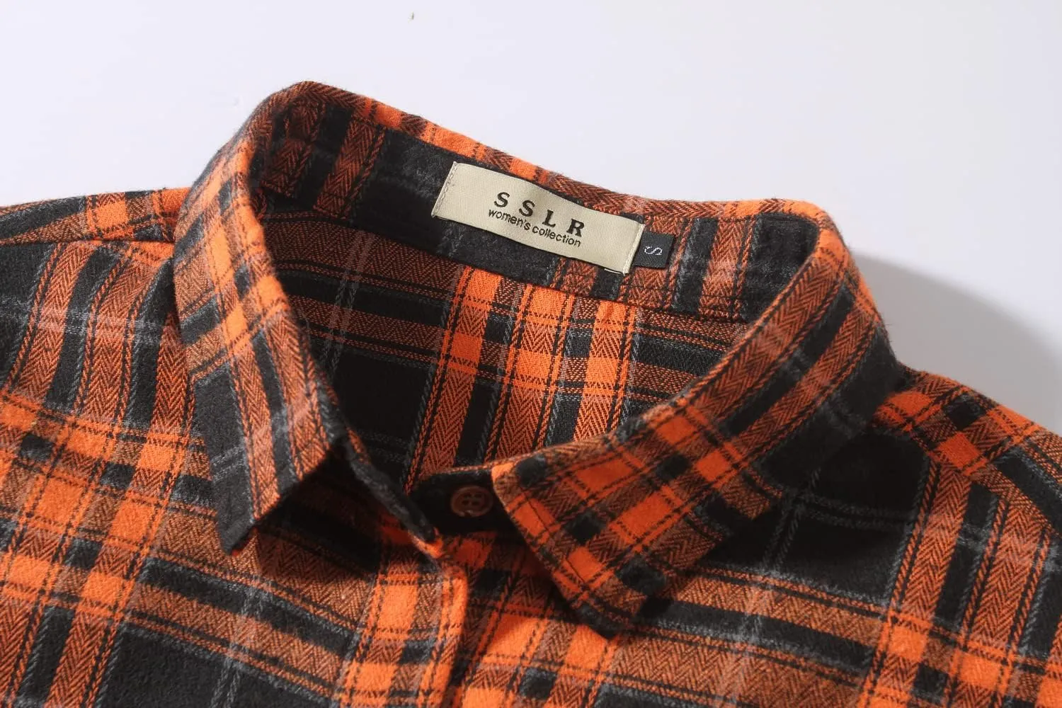 SSLR Flannel Shirts Womens Long Sleeve Button Down Plaid Shirts Casual
