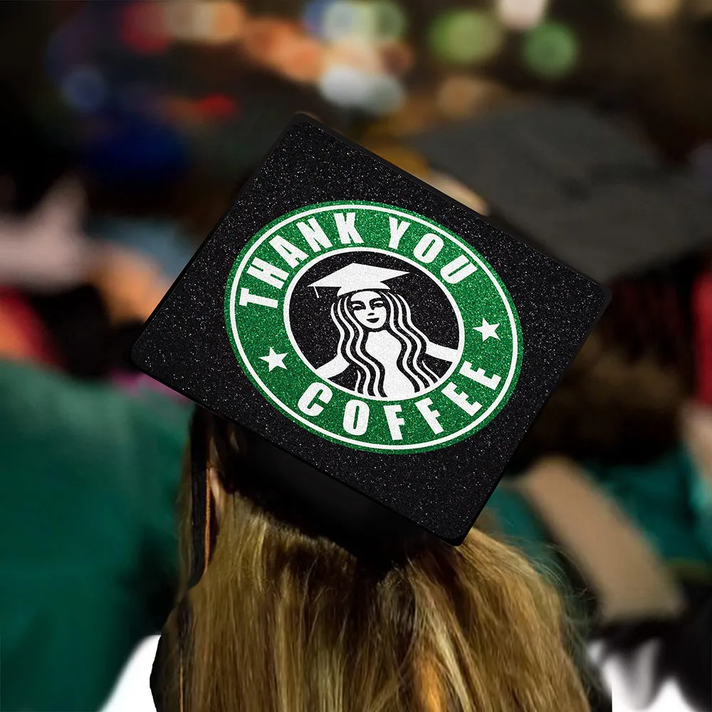 Thank You Coffee Grad Cap Topper - Starbucks Theme Topper