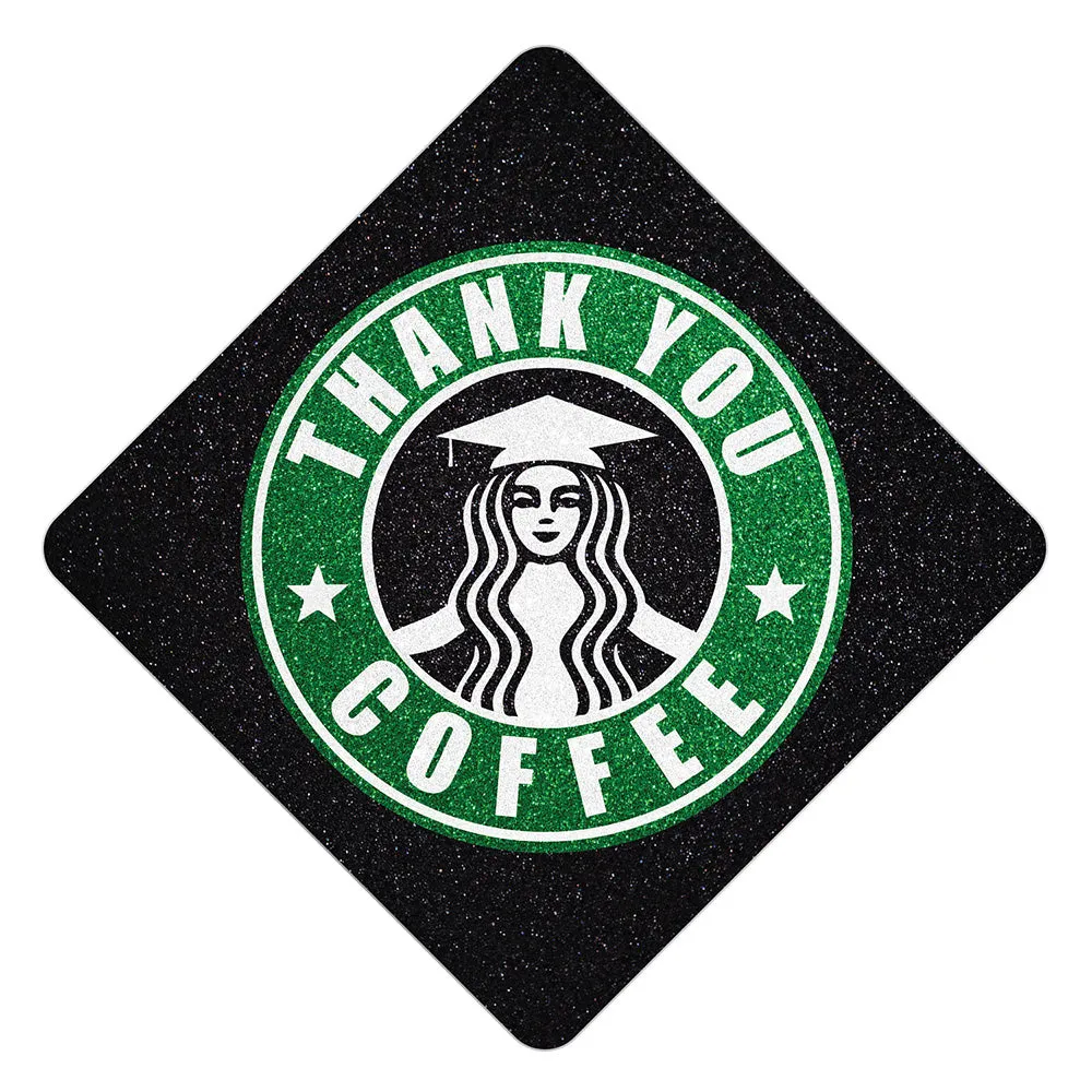 Thank You Coffee Grad Cap Topper - Starbucks Theme Topper
