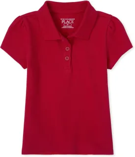 The Children's Place Baby Girls' and Toddler Short Sleeve Pique Polo