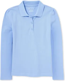 The Children's Place Girls' Long Sleeve Pique Polo