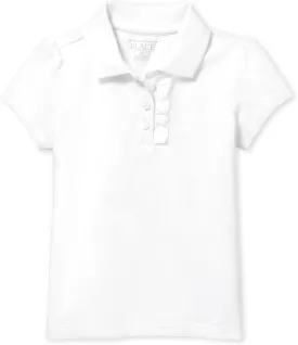 The Children's Place girls Short Sleeve Ruffle Pique Polo