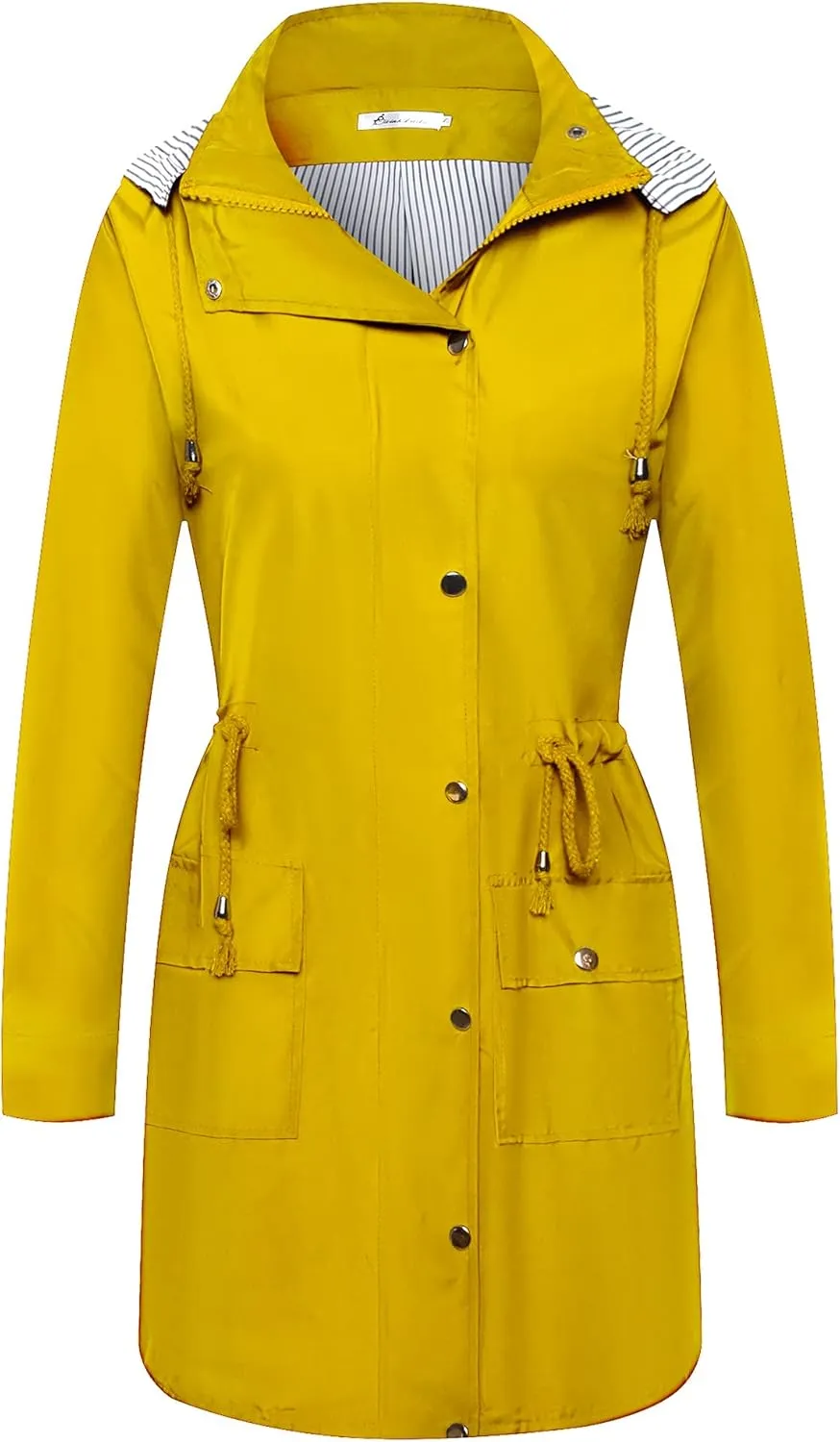 Twinklady Rain Jacket Women Windbreaker Striped Climbing Raincoats Waterproof Lightweight Outdoor Hooded Trench Coats