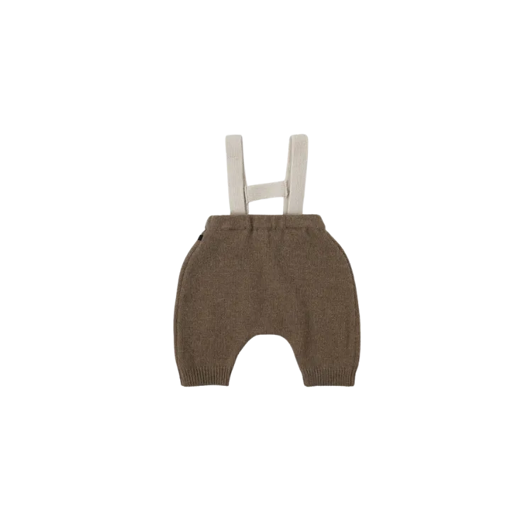 TYROL KNIT SUSPENDER PANTS-Khaki Brown