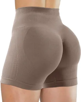 Unthewe Workout Butt Lifting Shorts for Women High Waisted Seamless Gym Yoga Booty Shorts