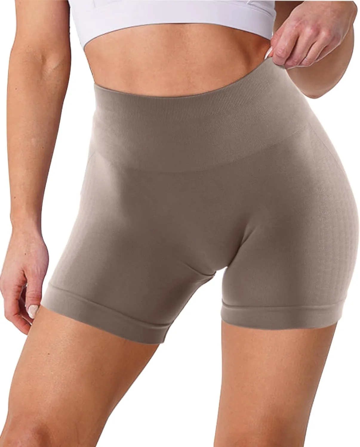 Unthewe Workout Butt Lifting Shorts for Women High Waisted Seamless Gym Yoga Booty Shorts