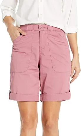 Women's Bermuda Shorts Casual High Waist Shorts Relaxed Fit Summer Pleated Cargo Button Shorts with Pockets