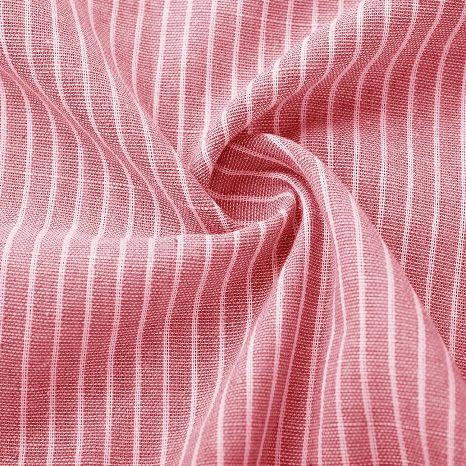 Womens Cotton Linen Tops Fashion Striped Printed Lightweight Loose T-Shirts Short Sleeves Turndown Collar Tee Shirts