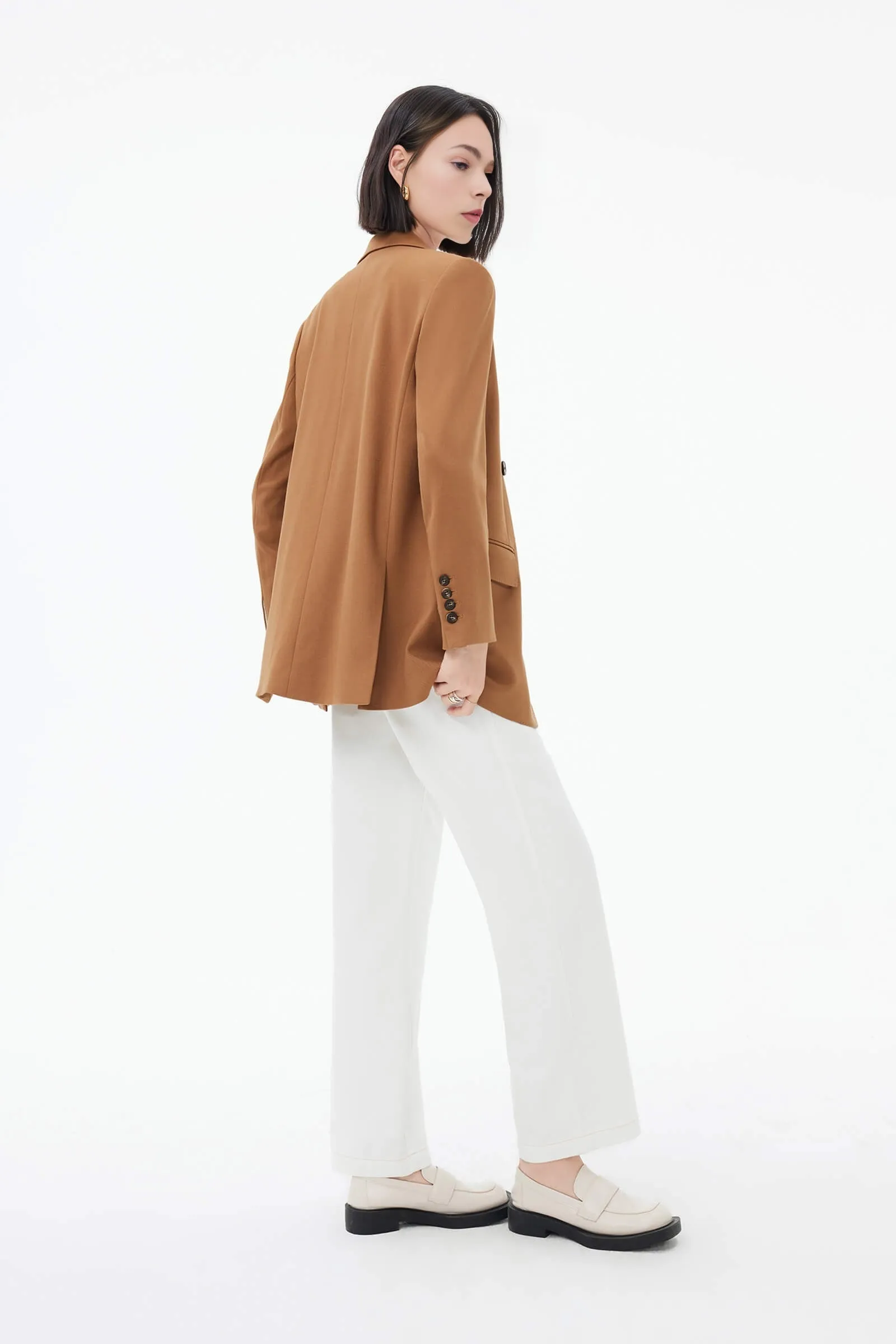 Wool Blend Suit Jacket with Sheep Wool