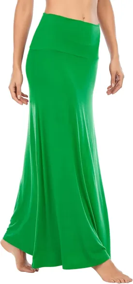 Zando Long Skirts for Women Trendy Dresses High Waisted Maxi Skirt Casual Workout Stretchy Flared Flower Skirt for Girls