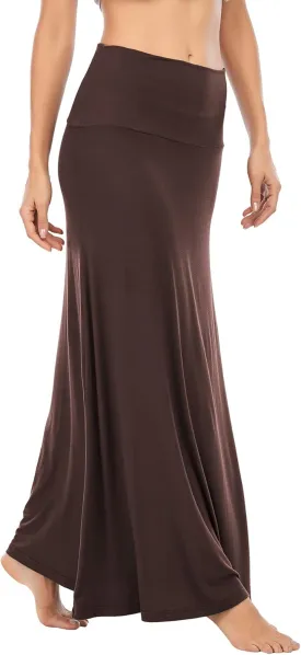 Zando Long Skirts for Women Trendy Dresses High Waisted Maxi Skirt Casual Workout Stretchy Flared Flower Skirt for Girls